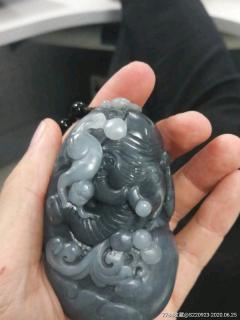 新疆和田玉青花封侯拜相手把件