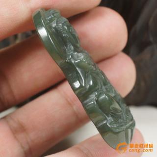 和田玉山料青玉挂件观音菩萨